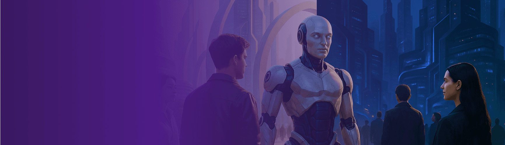 PAIRC Services page banner featuring humanoid robot interacting with people in a futuristic city